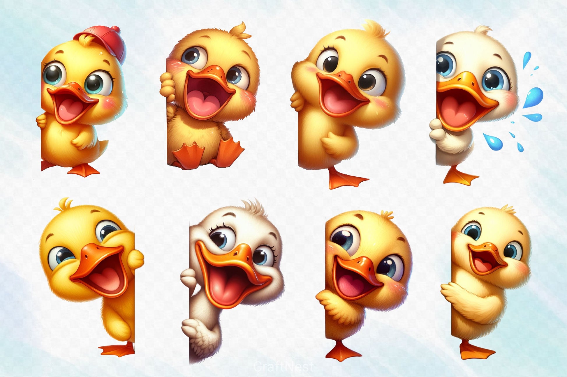 Funny Duck Peeking Around Corner Clipart Bundle - CraftNest - Digital Crafting and Art