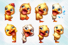 Funny Duck Peeking Around Corner Clipart Bundle - CraftNest - Digital Crafting and Art