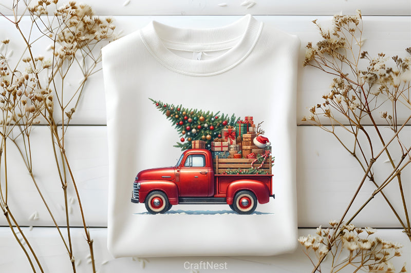 Christmas Truck Clipart Bundle 9 - CraftNest - Digital Crafting and Art