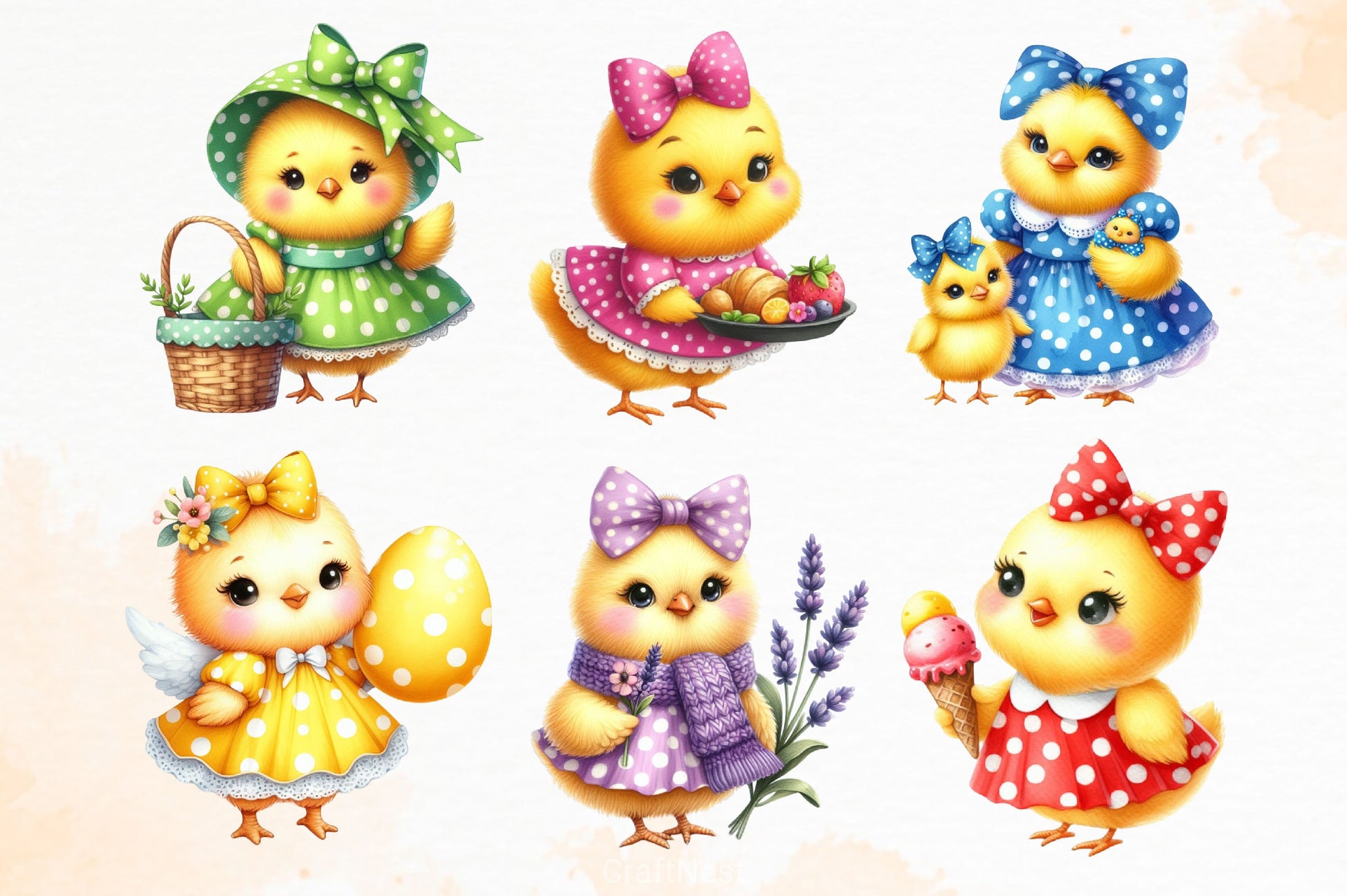 Cute Baby Chick Clipart Bundle - CraftNest - Digital Crafting and Art
