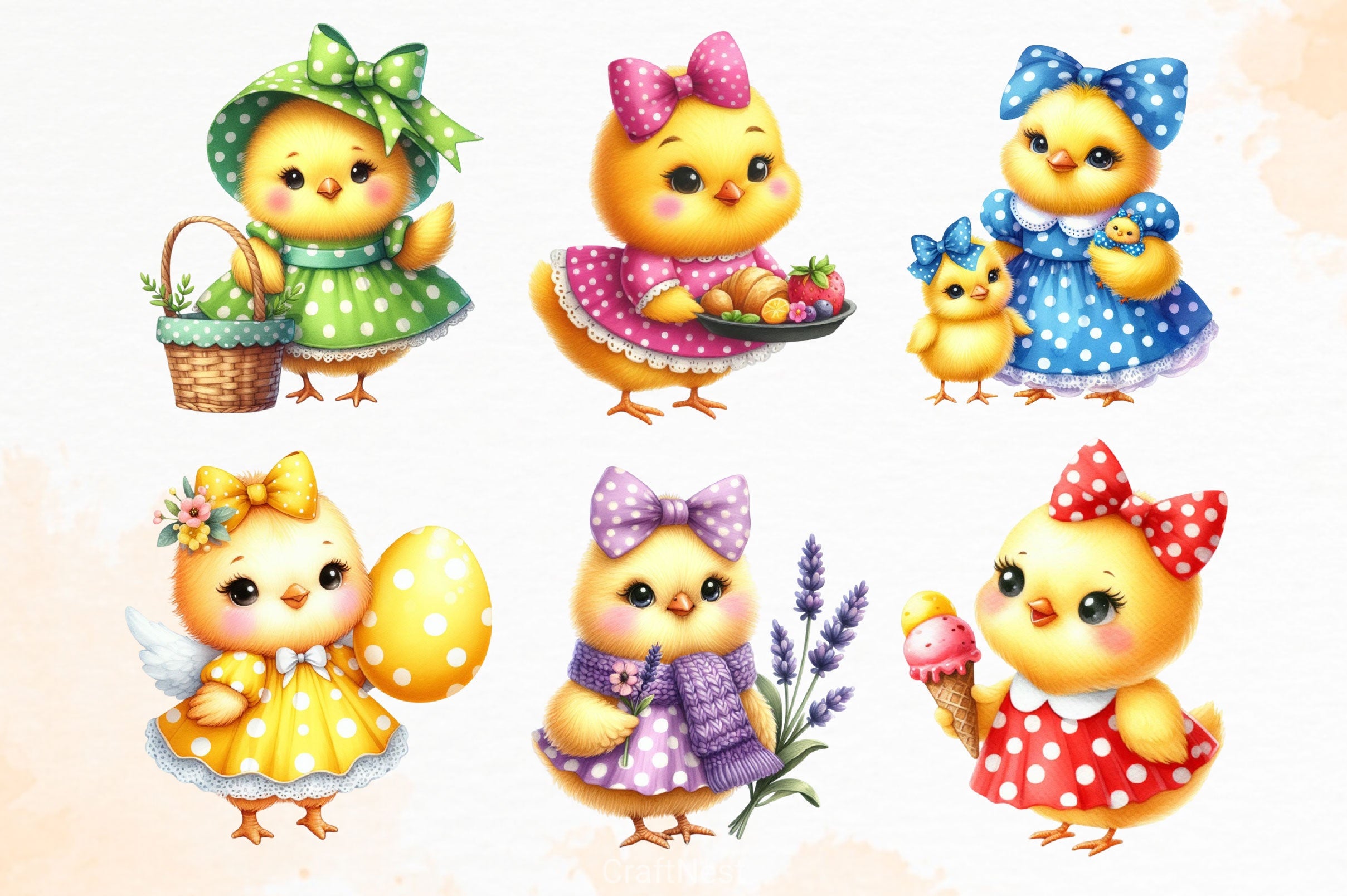 Cute Baby Chick Clipart Bundle - CraftNest - Digital Crafting and Art