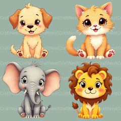 Whimsical Animals Clipart Bundle - CraftNest - Digital Crafting and Art