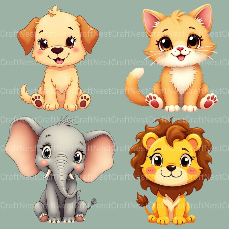 Whimsical Animals Clipart Bundle - CraftNest - Digital Crafting and Art