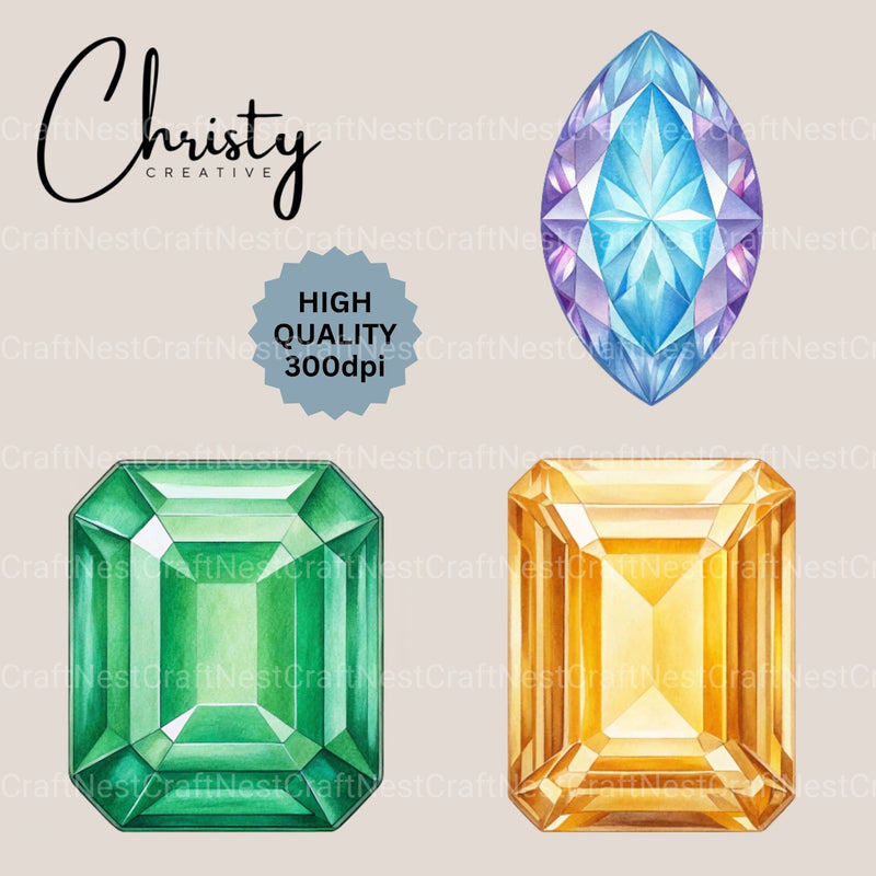 Gem Stones Clipart Bundle - CraftNest - Digital Crafting and Art