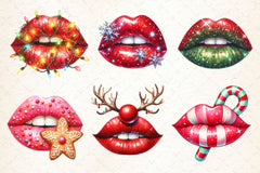 Christmas Lips Christmas Clipart Bundle - CraftNest - Digital Crafting and Art
