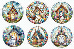 Round Stained Glass Easter Clipart Bundle - CraftNest - Digital Crafting and Art