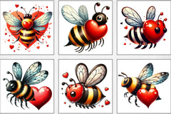Valentine Bee Clipart Bundle - CraftNest - Digital Crafting and Art