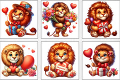 Valentine's Day Lion Clipart Bundle - CraftNest - Digital Crafting and Art