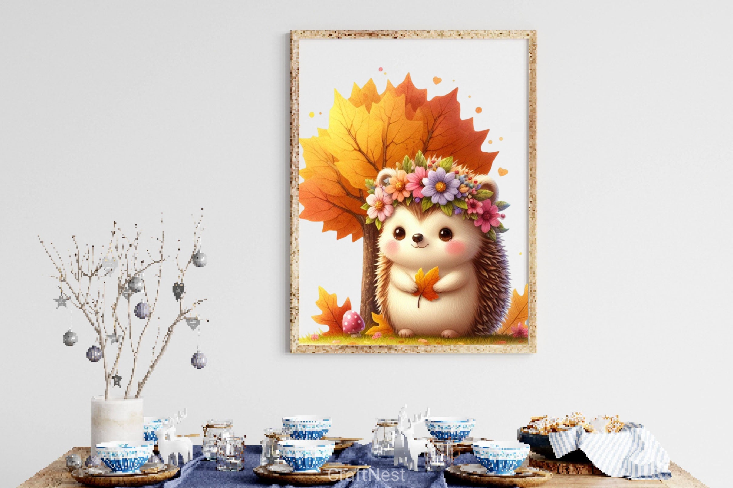 Autumn Cute Hedgehog Clipart Bundle 2 - CraftNest - Digital Crafting and Art