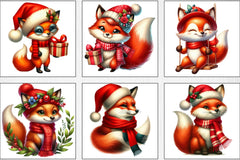 Christmas Fox Clipart Bundle - CraftNest - Digital Crafting and Art