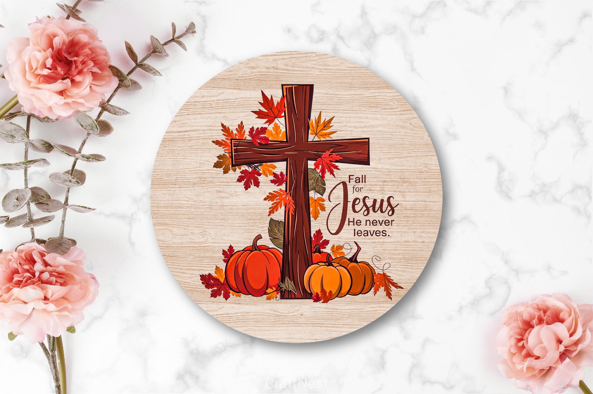 Faithful Fall Decor Cross With Pumpkins Clipart Bundle - CraftNest - Digital Crafting and Art