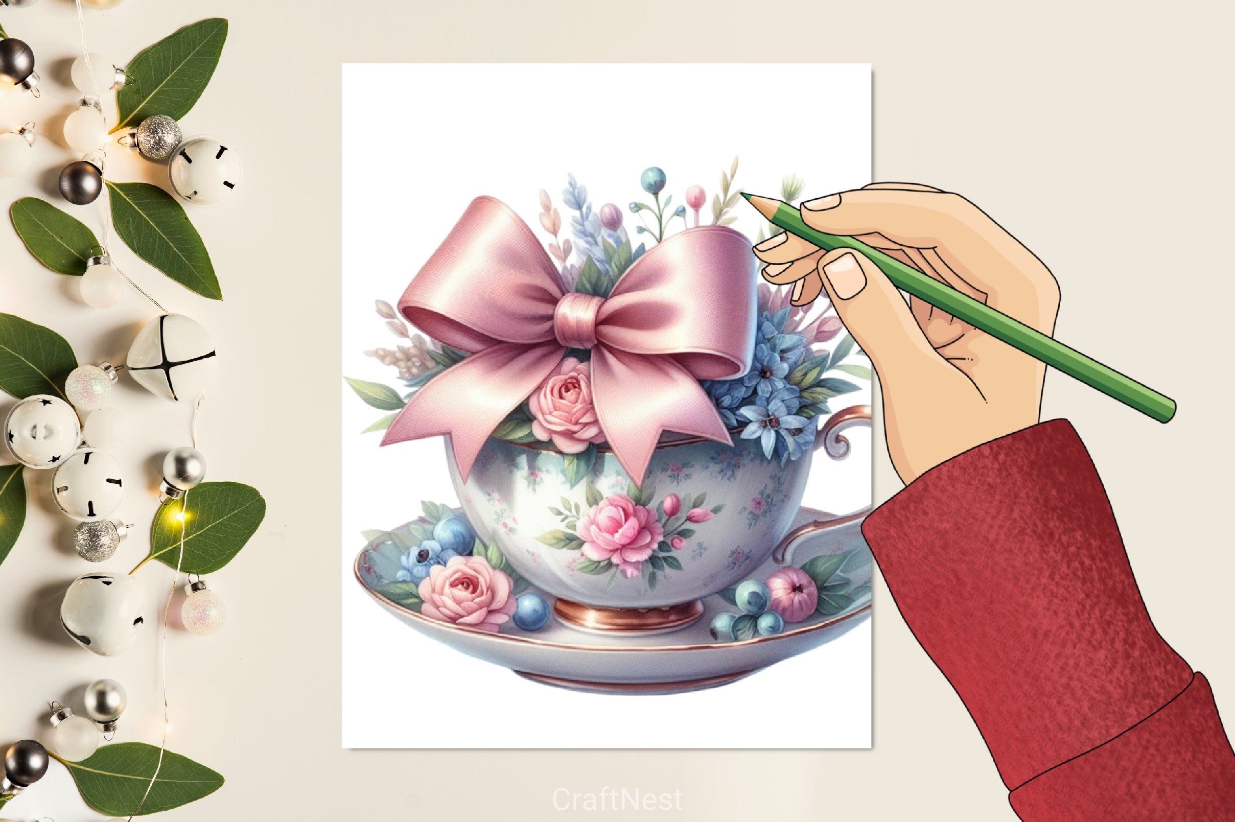 Teacup Bow Clipart Bundle - CraftNest - Digital Crafting and Art
