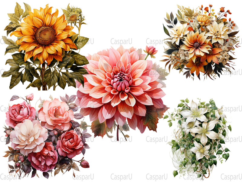 Autumn Floral Beauty Clipart - CraftNest