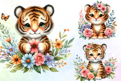 Tiger Flowers Clipart Bundle - CraftNest - Digital Crafting and Art