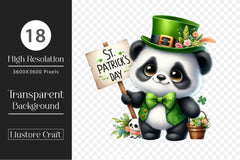 Cute Panda St Patrick's Day Clipart Bundle - CraftNest - Digital Crafting and Art