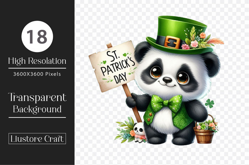 Cute Panda St Patrick's Day Clipart Bundle - CraftNest - Digital Crafting and Art