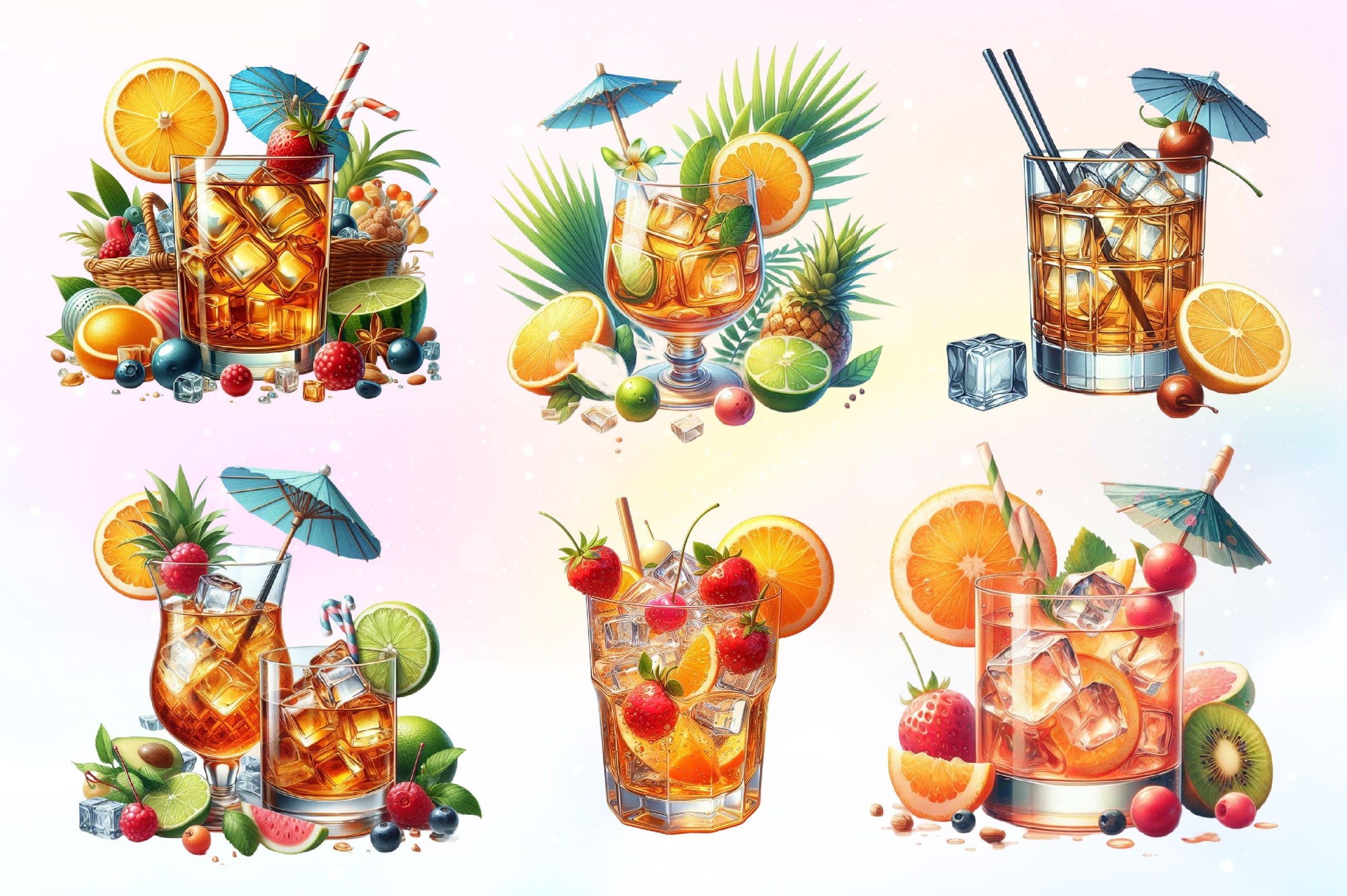 Whiskey Cocktails Clipart Bundle 2 - CraftNest - Digital Crafting and Art