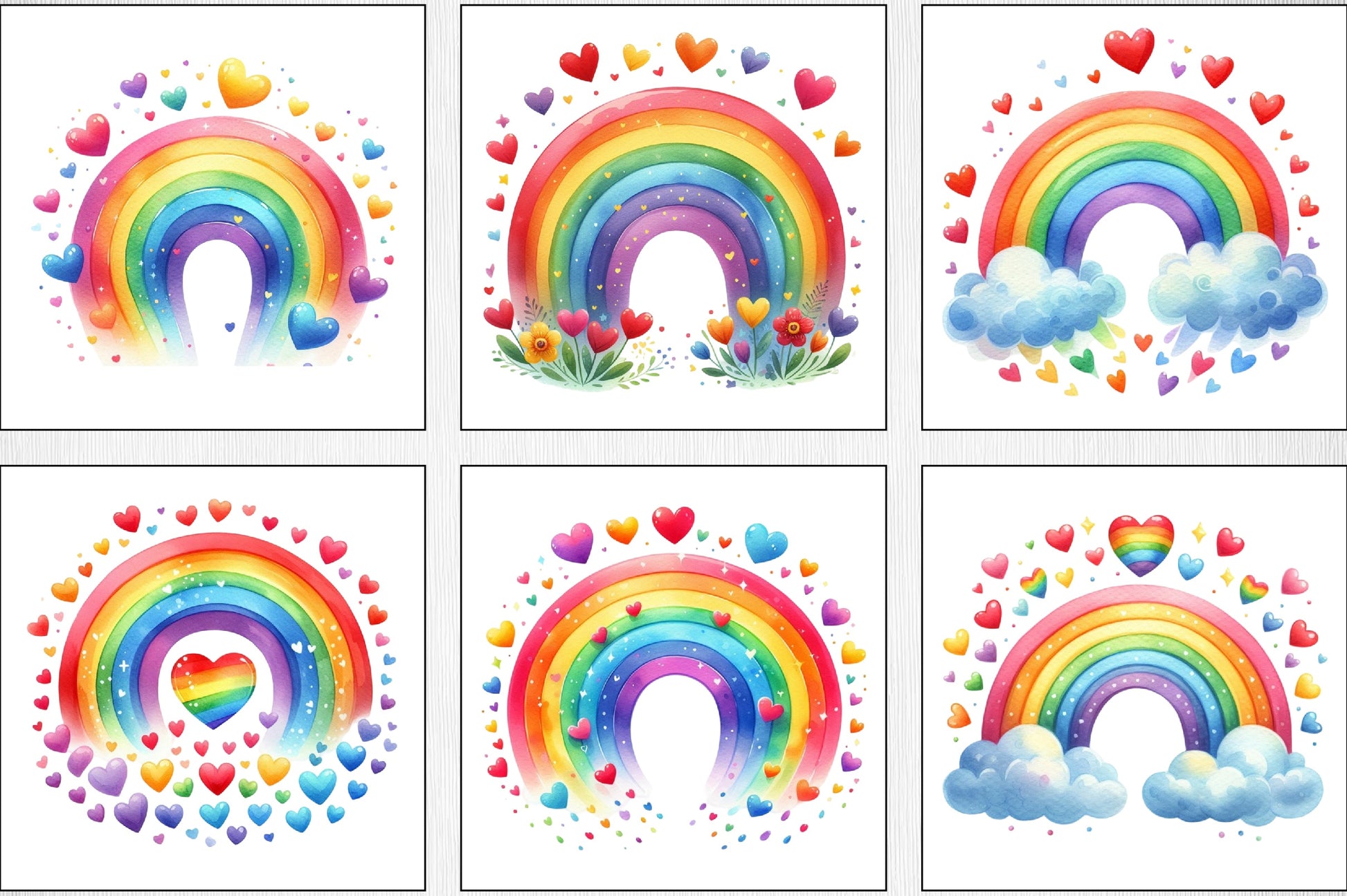 Valentine's Day Rainbow Clipart Bundle - CraftNest - Digital Crafting and Art