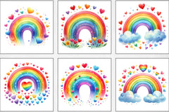Valentine's Day Rainbow Clipart Bundle - CraftNest - Digital Crafting and Art