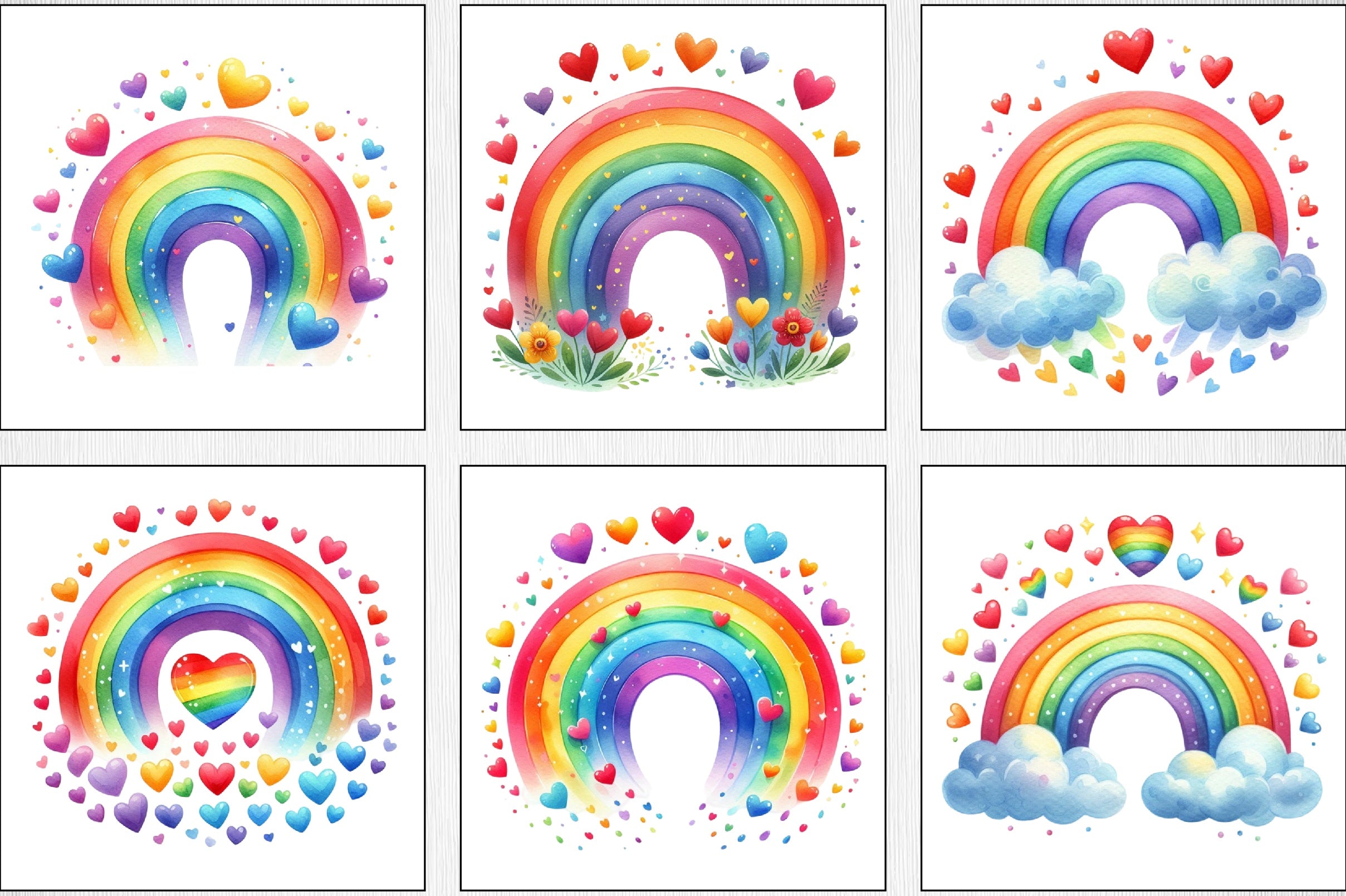 Valentine's Day Rainbow Clipart Bundle - CraftNest - Digital Crafting and Art