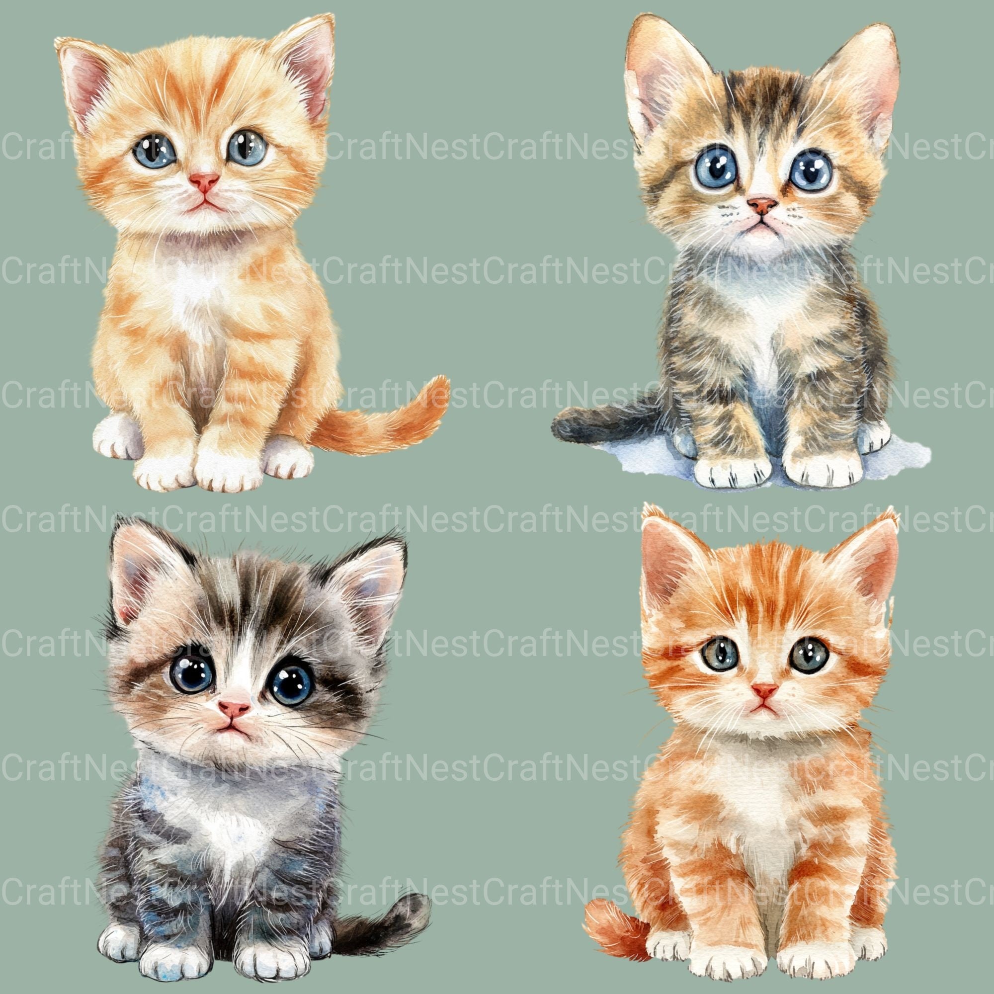 Kittens Clipart Bundle 3 - CraftNest - Digital Crafting and Art