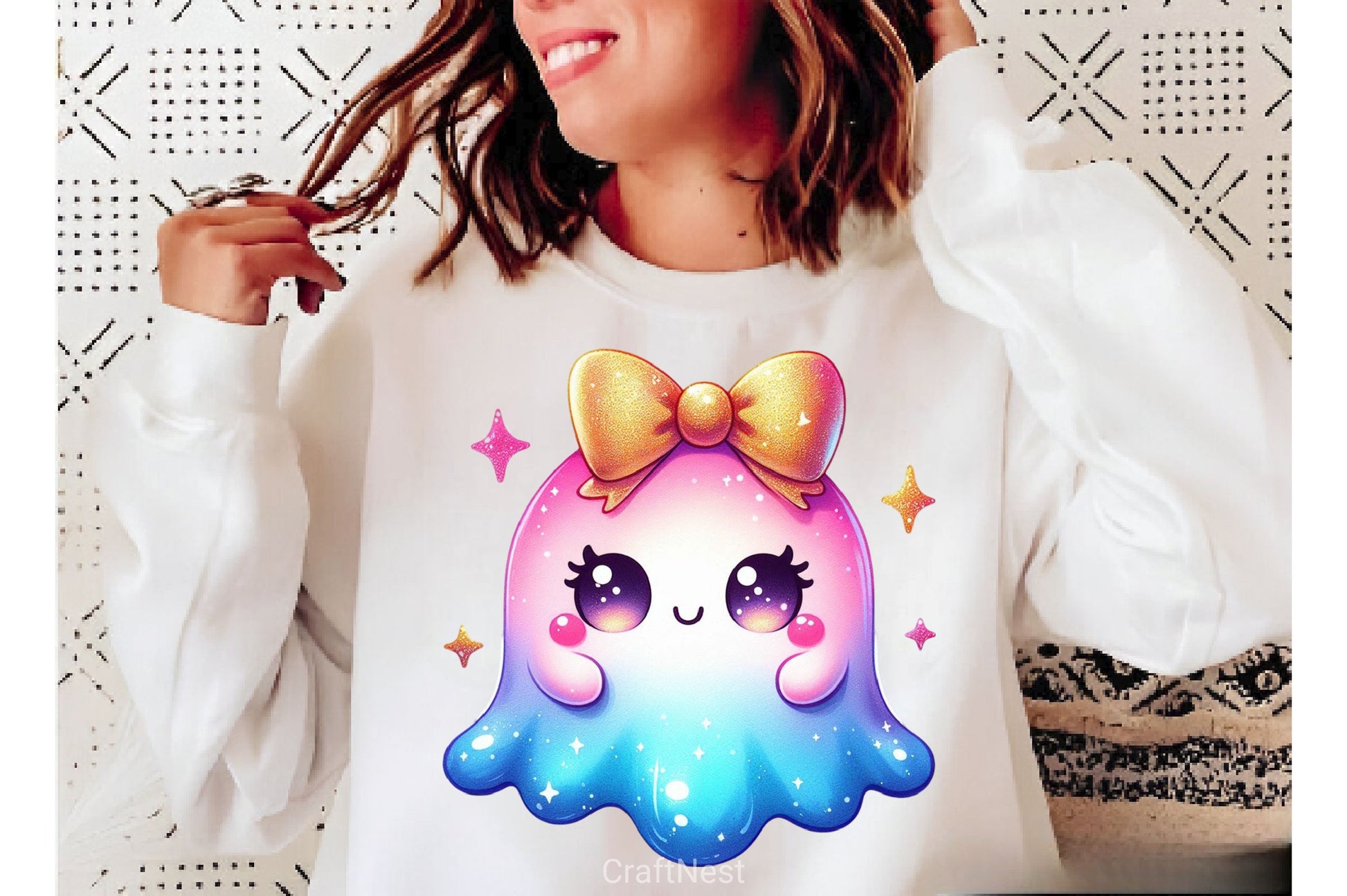 Coquette Cute Ghost With Bow Clipart Bundle - CraftNest - Digital Crafting and Art