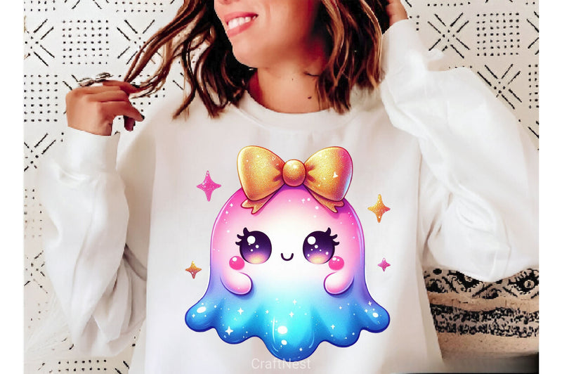 Coquette Cute Ghost With Bow Clipart Bundle - CraftNest - Digital Crafting and Art