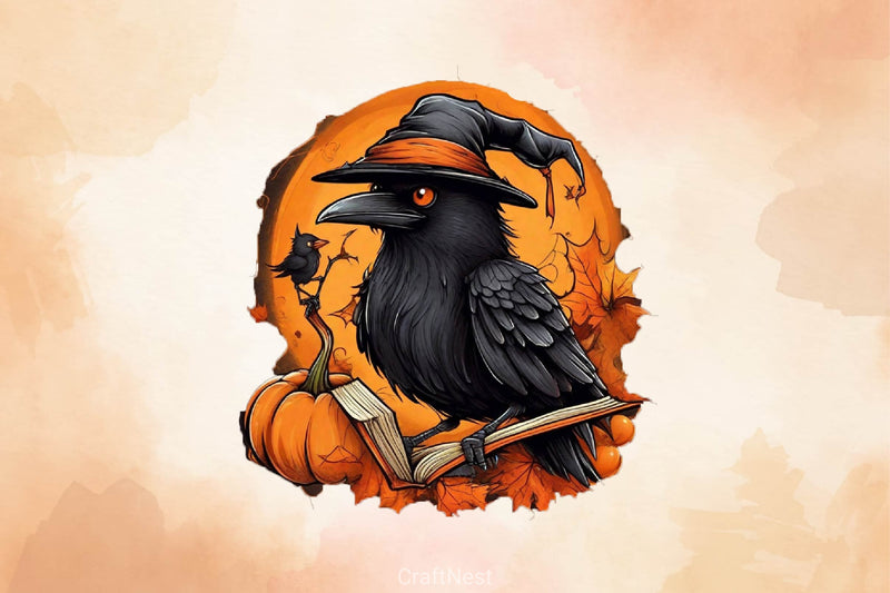 Halloween Pumpkin Black Crow Clipart Bundle - CraftNest - Digital Crafting and Art