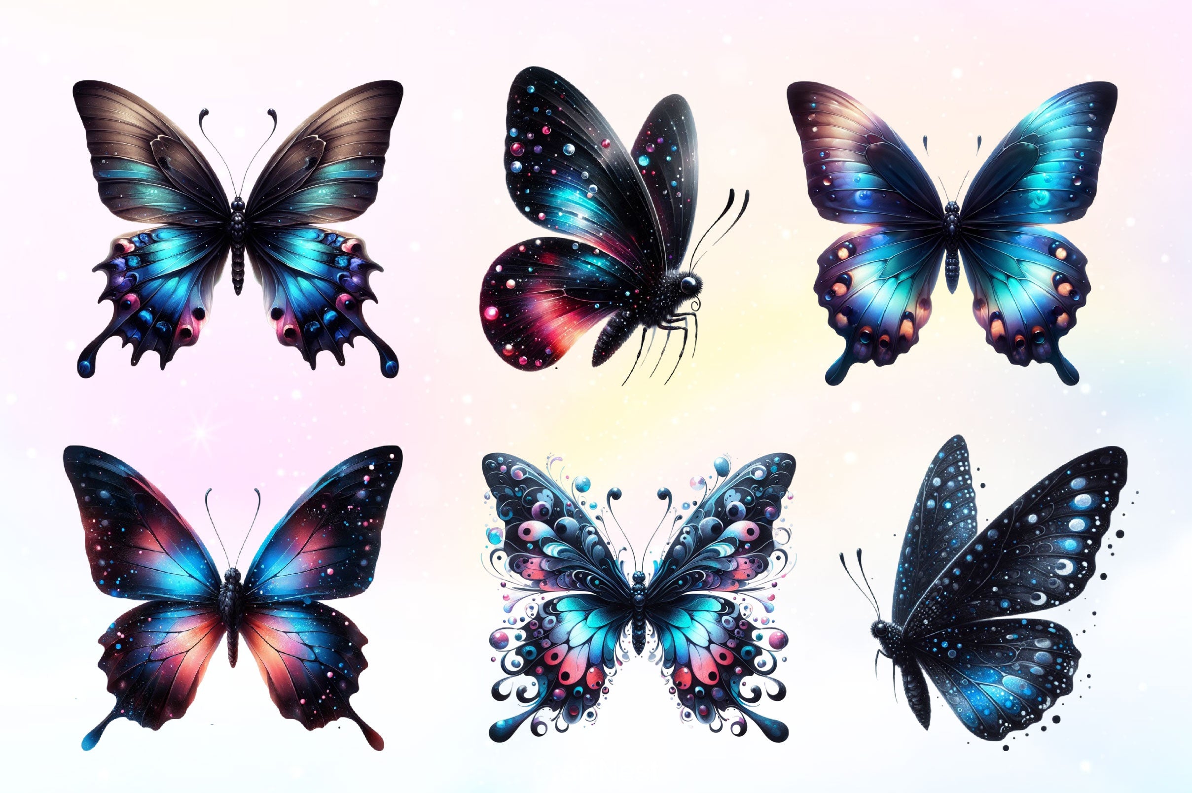 Black Butterfly Clipart Bundle 2 - CraftNest - Digital Crafting and Art