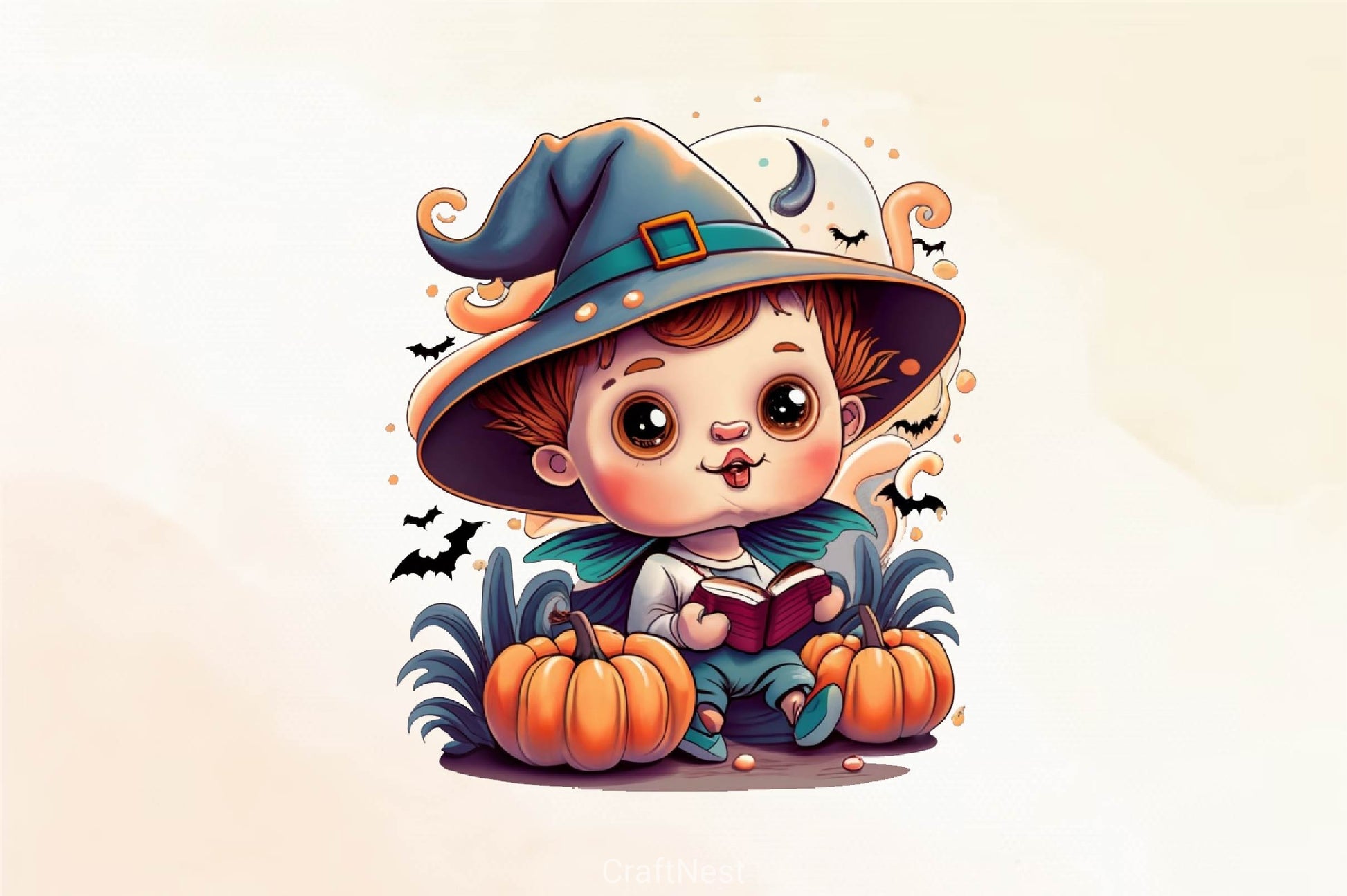 Halloween Cute Little Witches Clipart Bundle - CraftNest - Digital Crafting and Art