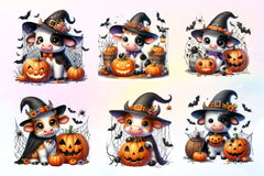 Cute Baby Cow For Halloween Clipart Bundle 2 - CraftNest - Digital Crafting and Art