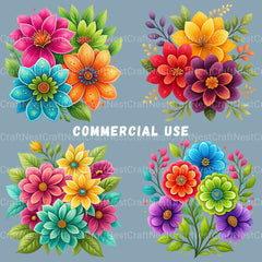 Mexican Flowers Clipart Bundle - CraftNest - Digital Crafting and Art