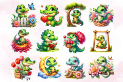 Cute Crocodile Clipart Bundle - CraftNest - Digital Crafting and Art