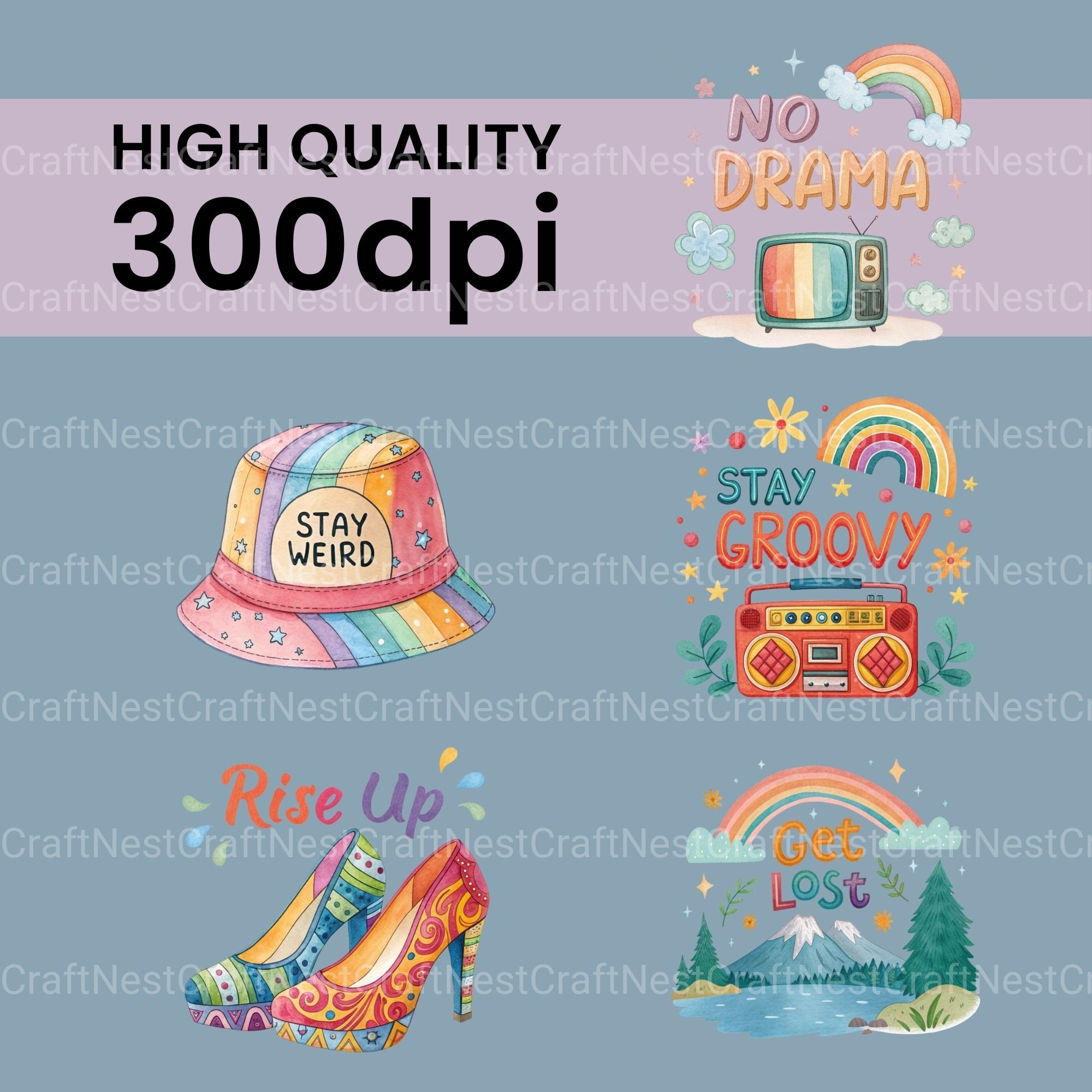 Retro Quotes Clipart Bundle - CraftNest - Digital Crafting and Art