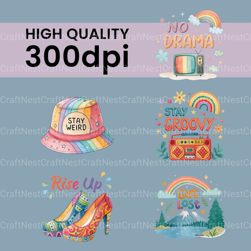 Retro Quotes Clipart Bundle - CraftNest - Digital Crafting and Art