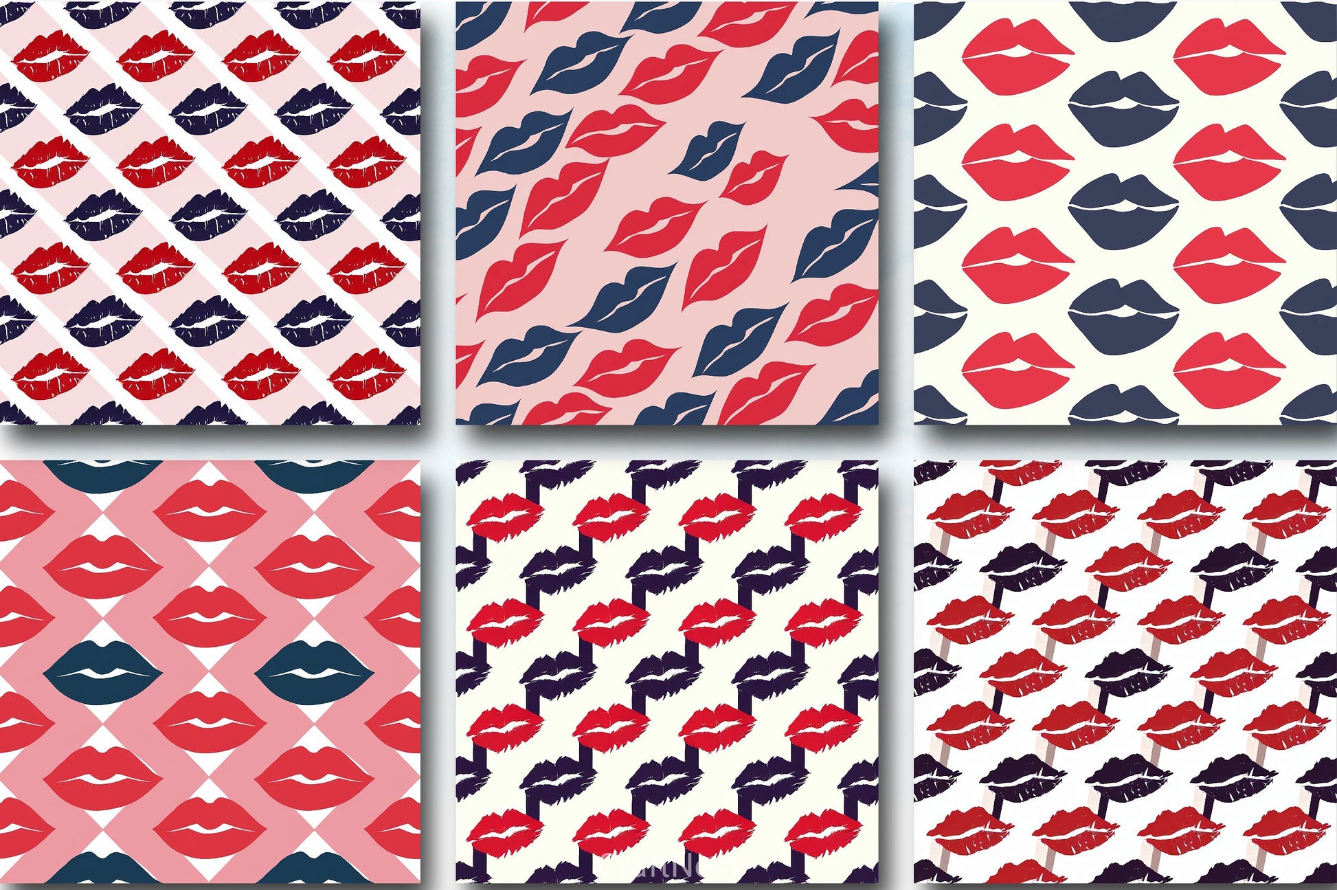 Kisses Xoxo Love Digital Paper - CraftNest - Digital Crafting and Art