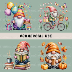 Gnomes For All Seasons Clipart Bundle - CraftNest - Digital Crafting and Art