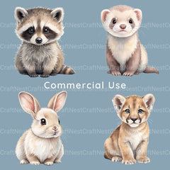Woodland Animals 1 Clipart Bundle 2 - CraftNest - Digital Crafting and Art