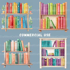 Minimalist Bookshelves Clipart Bundle - CraftNest - Digital Crafting and Art