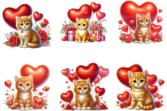 Cute Valentine Kitten Clipart Bundle 4 - CraftNest - Digital Crafting and Art