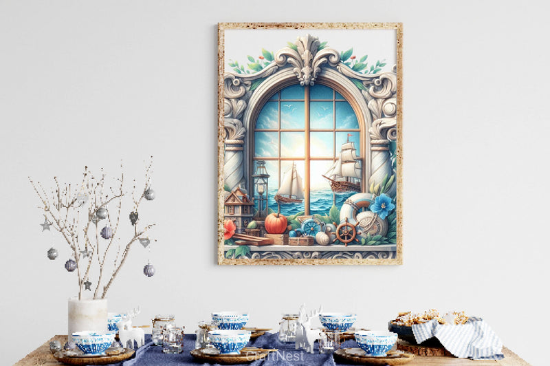 Vintage Nautical Window Clipart Bundle 2 - CraftNest - Digital Crafting and Art