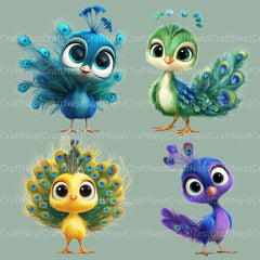 Peacocks Clipart Bundle - CraftNest - Digital Crafting and Art