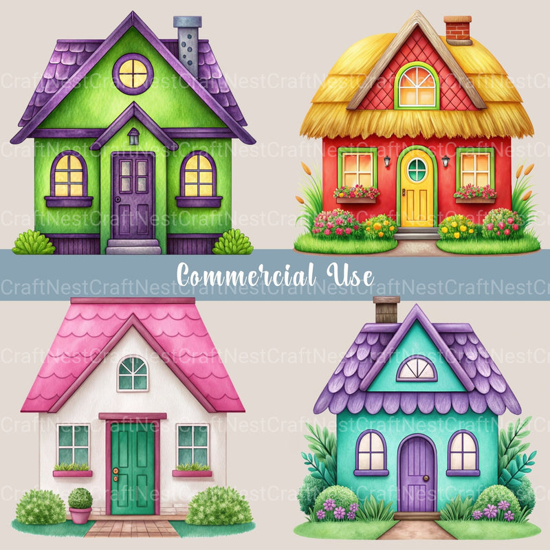 Cottages Clipart Bundle - CraftNest - Digital Crafting and Art