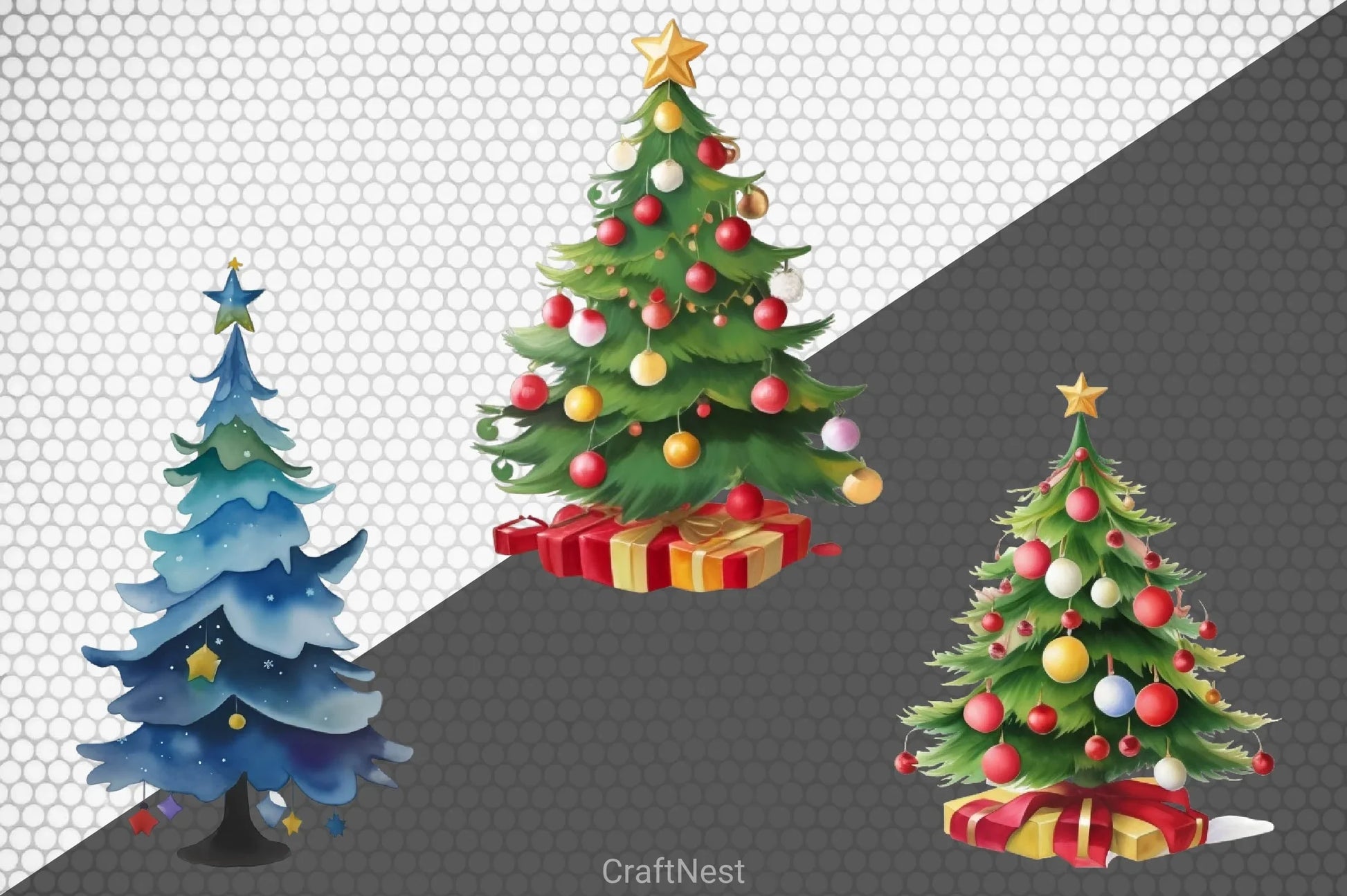 Christmas Tree Clipart Bundle 13 - CraftNest - Digital Crafting and Art
