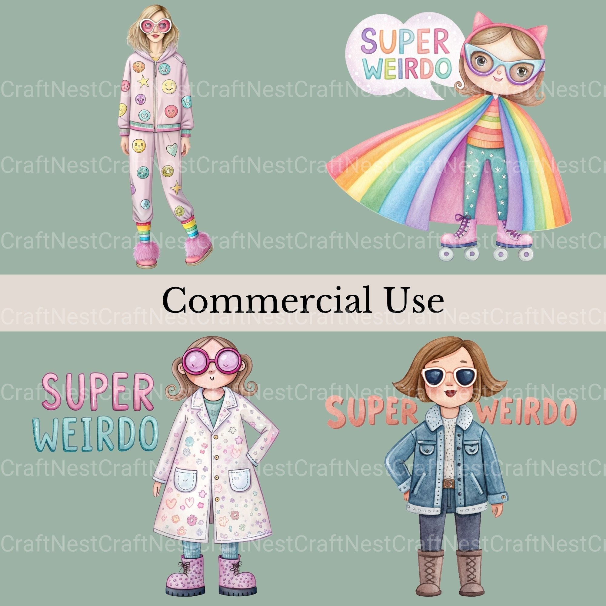 Super Weirdo Clipart Bundle - CraftNest - Digital Crafting and Art