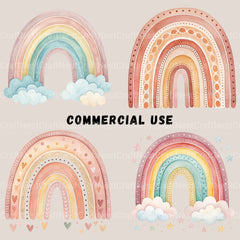 Boho Rainbows Clipart Bundle - CraftNest - Digital Crafting and Art