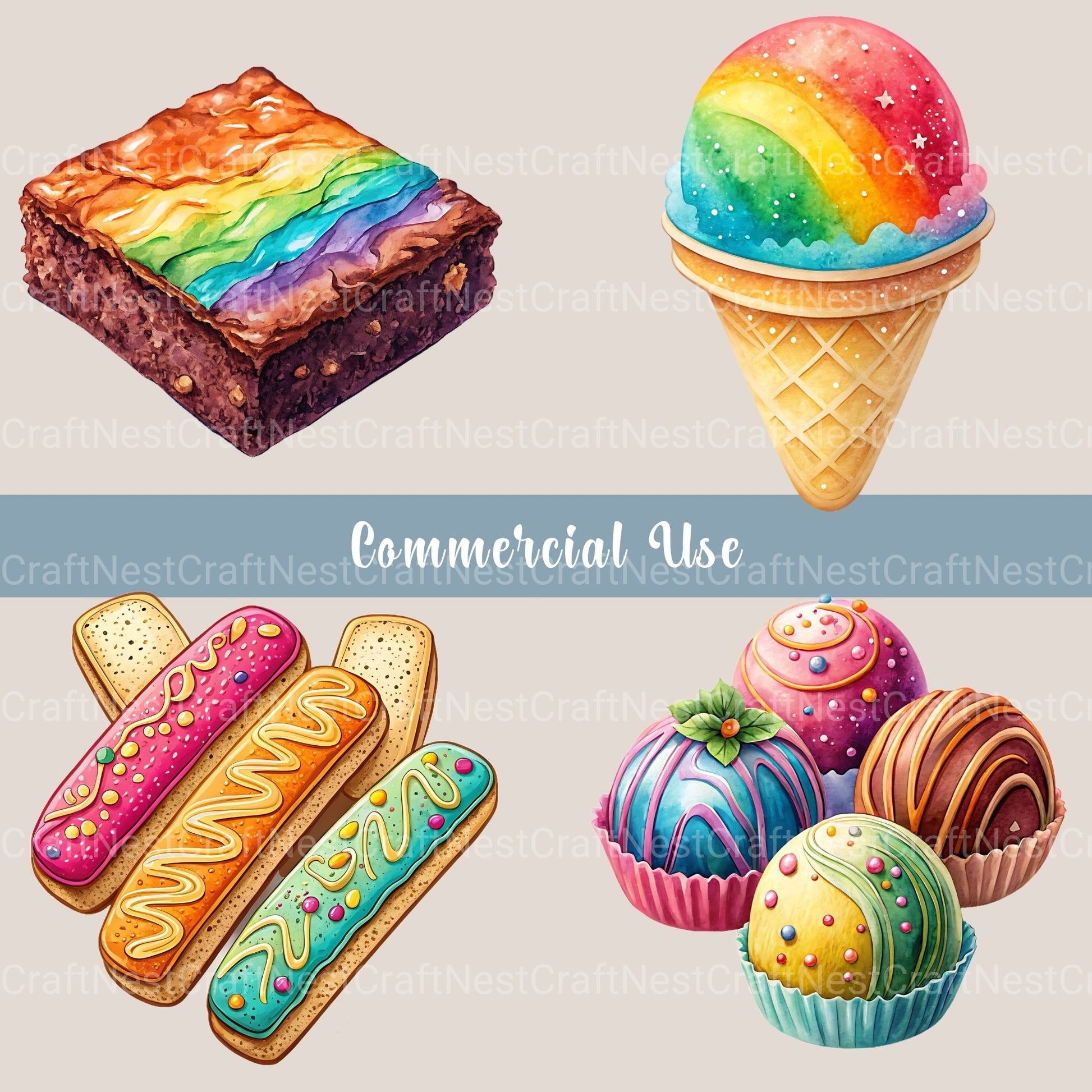 Sweet Treats Clipart Bundle - CraftNest - Digital Crafting and Art