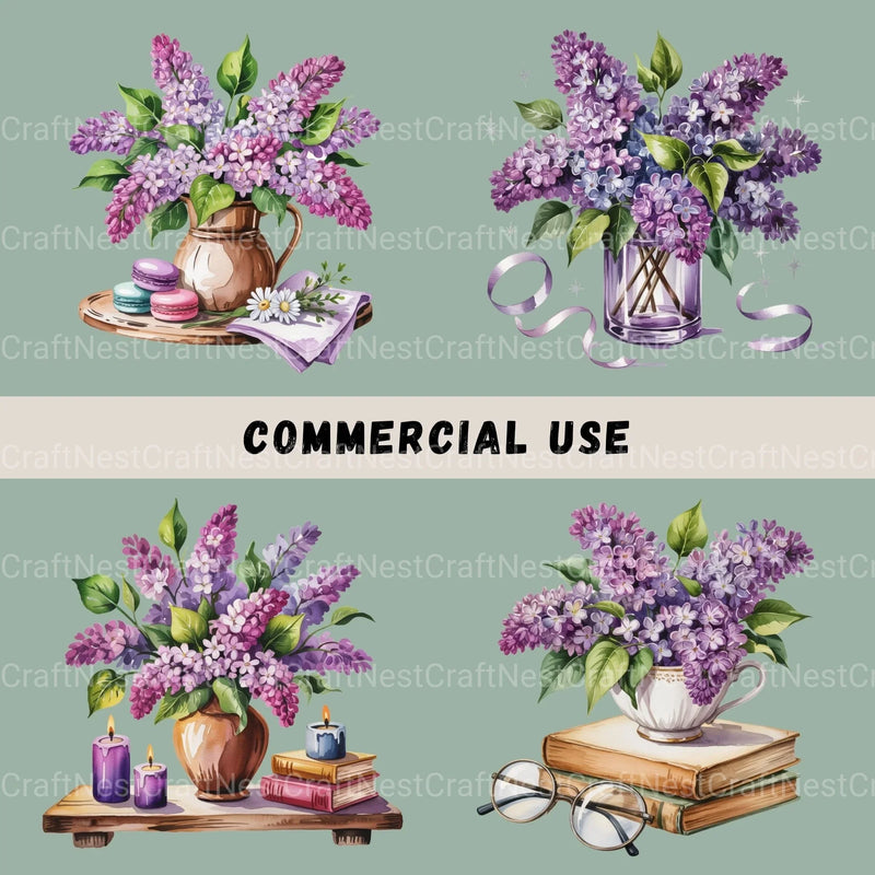 Lilacs Clipart Bundle - CraftNest - Digital Crafting and Art