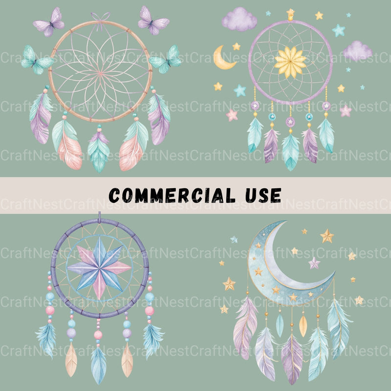 Dreamcatchers Pastel Clipart Bundle - CraftNest - Digital Crafting and Art