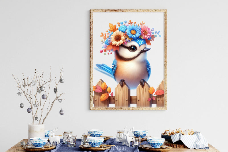 Cute Autumn Jay Bird Clipart Bundle - CraftNest - Digital Crafting and Art